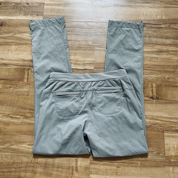 Athleta 8T Taupe Gray Trekkie Hike Pant Tall Outdoor Nature Ripstop Straight Leg - Picture 8 of 16